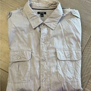 Light Gray Casual Button Down Shirt